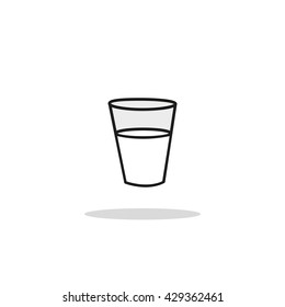 glass tumbler water milk vector icon