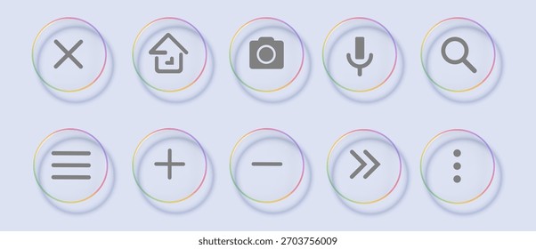 Glass ui design elements with realistic liquid. Glass effect used for graphic design interface concept. Vector