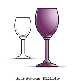glass used for serving white wine vector illustration