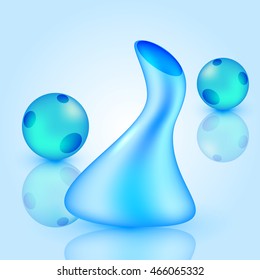 glass vase and balls, eps10 vector