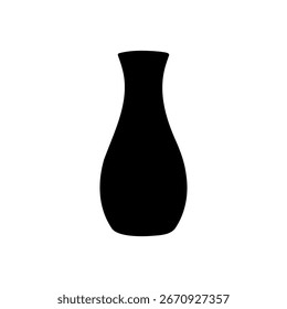 Glasvase Silhouette Vektor flaches Design auf weißem Hintergrund.