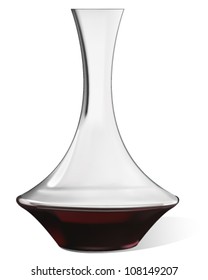 Glass vase. Vector illustration.