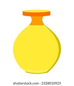 glass vase yellow without flowers