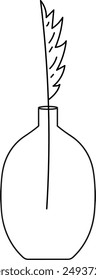 Glass Vases With Feather Vector Illustration
