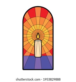 Glass vector cartoon icon. Vector illustration glass window on white background. Isolated cartoon illustration icon of window church.