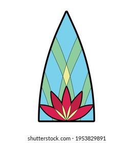 Glass vector cartoon icon. Vector illustration glass window on white background. Isolated cartoon illustration icon of window church.