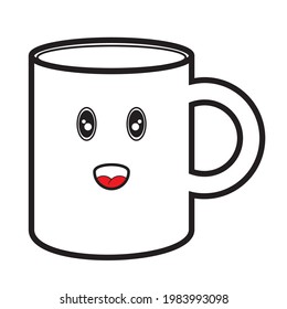 glass vector with cheerful expression