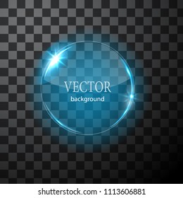 Glass vector circle plane. Easy editable background