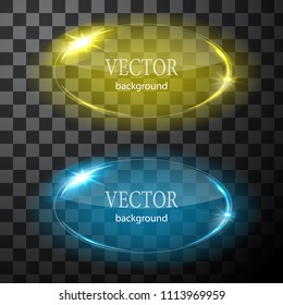Glass vector circle plane. Easy editable background