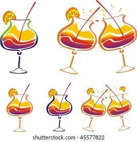 Glass of vector cocktail