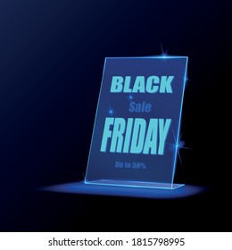 Diseño de vectores de vidrio para el show, promociones de viernes negro.