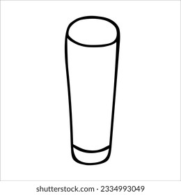 Glass vector doodle hand drawn illustration isolated on white background