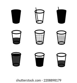 glass vector flat icon silhouette design white background
