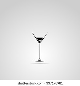 Glass vector icon - black symbol or logo