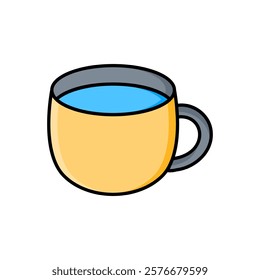 Glass vector icon, flat design drink glass symbol.