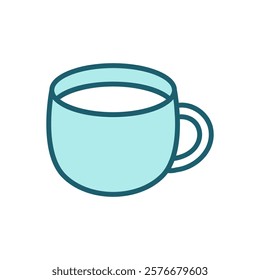 Glass vector icon, flat design drink glass symbol.