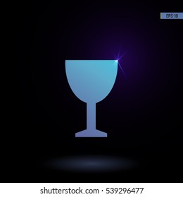 Glass vector icon. Graphic symbol for web design, logo. Isolated sign on a black background.
