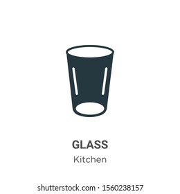 Glass vector icon on white background. Flat vector glass icon symbol sign from modern kitchen collection for mobile concept and web apps design.