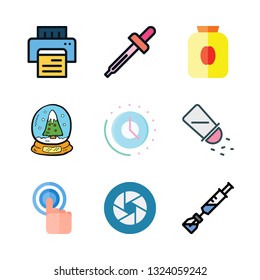 glass vector icon set