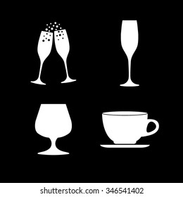 glass - vector icon, set