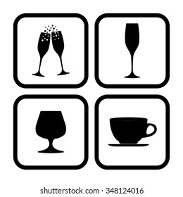glass - vector icon, set