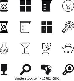 glass vector icon set such as: spy, marketing, fitness, service, finance, outdoors, sparkle, glyph, management, hat, detective, open, flow, fresh, shine, laboratory, zoom, secret, hand, squeegee