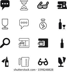 glass vector icon set such as: sand, magnifying, science, natural, sex, passion, chemical, oil, search, instrument, chemicals, wait, wineglass, lab, handle, food, celebration, vine, olive, love