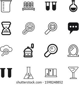 glass vector icon set such as: chatting, focus, jar, clean, beverage, package, card, talk, box, pot, glassware, wait, loupe, property, bottle, coffee, delivery, pepper, alcohol, time, sparkle, blue