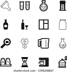 glass vector icon set such as: timer, architectural, measure, life, care, blood, building, measuring, wash, mason, kitchenware, construction, canning, energy, outdoors, idea, solution, element, jar