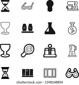 glass vector icon set such as: cleaner, windows, science, pictogram, invention, illumination, order, hospital, clean, construction, residential, packaging, bright, hot, shipping, tube, clinic, study