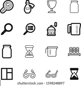 glass vector icon set such as: light, speed, potion, buy, wait, love, card, spice, research, cuisine, property, pot, wine, instrument, beverage, halloween, silhouette, zoom, scrutiny, drawn