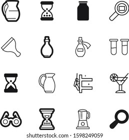 glass vector icon set such as: sample, view, magic, halloween, party, eyeglasses, fat, cover, wait, science, finance, person, holiday, appliance, occupation, bank, fashion, poison, job, delivery