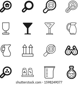 glass vector icon set such as: ingredient, property, parcel, medicine, style, house, salt, biology, medical, pepper, eye, cup, top, dairy, grinder, flask, cups, study, seasoning, table, carton