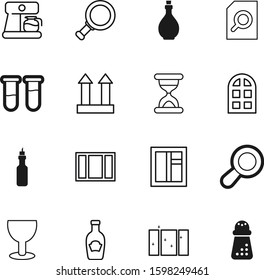 glass vector icon set such as: carafe, post, hot, wooden, explore, delivery, timer, label, measure, color, note, interior, inspector, sheet, maker, wineglass, breakfast, carton, collection, wall