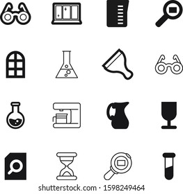 glass vector icon set such as: room, inside, list, inspector, kitchenware, spring, healthy, closeup, order, pharmaceutical, food, toxic, wash, pictogram, pottery, machine, hour, worker, document