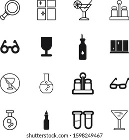 glass vector icon set such as: broken, wineglass, prohibited, box, no, transportation, champagne, explore, party, find, sample, internet, caution, biology, vodka, magnifying, break, concept