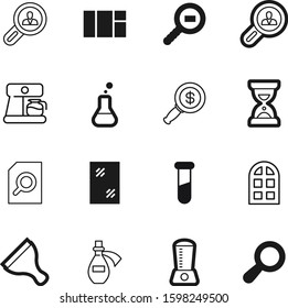 glass vector icon set such as: clock, potion, domestic, inspector, pot, carafe, success, fun, wash, packaging, sheet, scraper, beverage, timer, fast, cargo, worker, logistic, investment, front