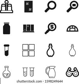 glass vector icon set such as: work, fresh, eyeglasses, empty, success, drawing, home, jar, pitcher, outline, retro, botanical, dishware, cover, outdoors, office, ecology, restaurant, glasshouse