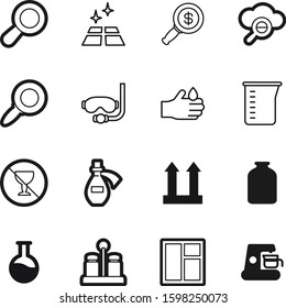 glass vector icon set such as: measure, carafe, red, beaker, detail, success, package, investment, explore, lens, forbidden, kitchenware, ingredient, empty, symbols, exterior, shipping, transparent