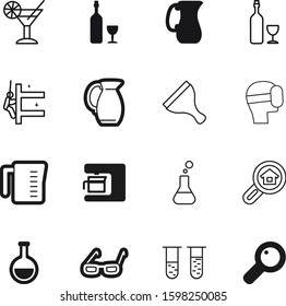 glass vector icon set such as: espresso, digital, modern, magnifier, care, cocktail, macro, reality, head, cyberspace, risky, dark, measuring, old, wash, house, high, cafe, building, cool, icons