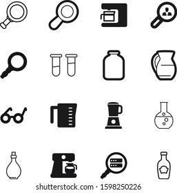 glass vector icon set such as: measuring, blood, barcode, color, measurement, sauce, management, espresso, analyzing, education, chemical, art, eyeglasses, macro, vial, glassware, estate, person