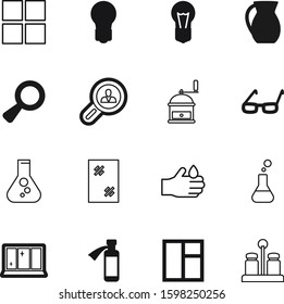 glass vector icon set such as: eye, pitcher, lupe, estate, lines, sparkle, orange, magic, housekeeping, eps, water, tube, tool, web, fashion, color, acid, specs, brown, mill, decorative, 10, ceramic