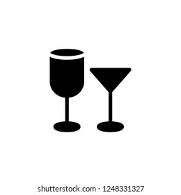 Glass vector icon in solid/glyph style