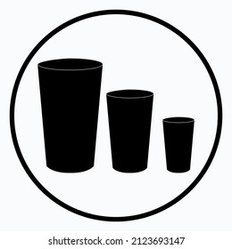 icono del vector de vidrio. Icono de vidrio lleno de agua. estilo negro de alta calidad. Vector de icono de vidrio de agua sobre fondo blanco