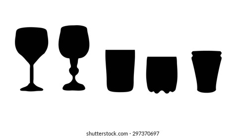 glass vector icons set