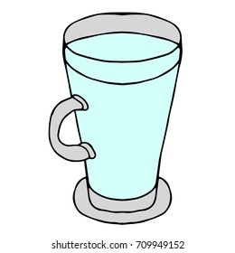 Glass vector illustration. Alcohol background. Doodle style. Design icon, print, logo, poster, symbol, decor, textile, paper, card. 