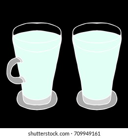 Glass vector illustration. Alcohol background. Doodle style. Design icon, print, logo, poster, symbol, decor, textile, paper, card. 