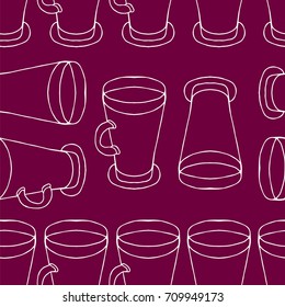 Glass vector illustration. Alcohol background. Doodle style. Design icon, print, logo, poster, symbol, decor, textile, paper, card. 