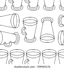 Glass vector illustration. Alcohol background. Doodle style. Design icon, print, logo, poster, symbol, decor, textile, paper, card. 