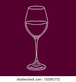 Glass vector illustration. Alcohol background. Doodle style. Design icon, print, logo, poster, symbol, decor, textile, paper, card. 